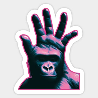 Vaporwave Hand Head Ape Sticker